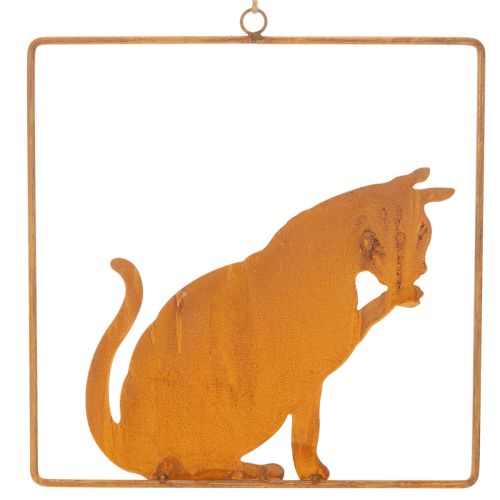 Decorative rusted metal cat ornament, rust decoration for hanging, 24.5cm | Floristik24.ie