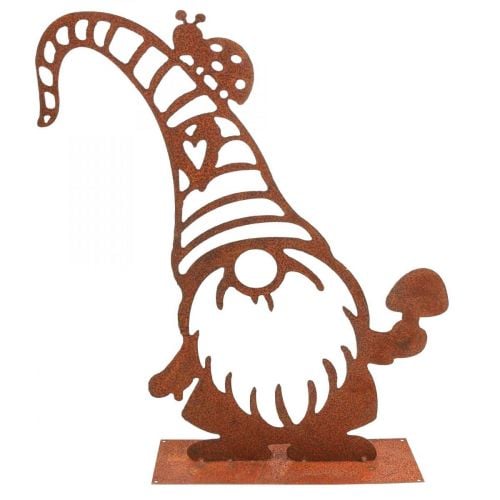 Patina decorative gnome metal decorative stand H43cm