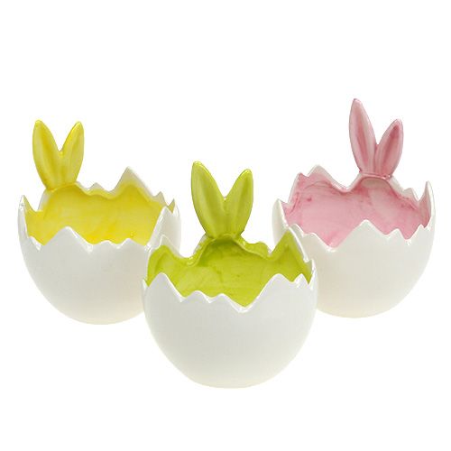 Floristik24 Decorative bowl egg with ears Ø7.5cm H9.5cm 3pcs