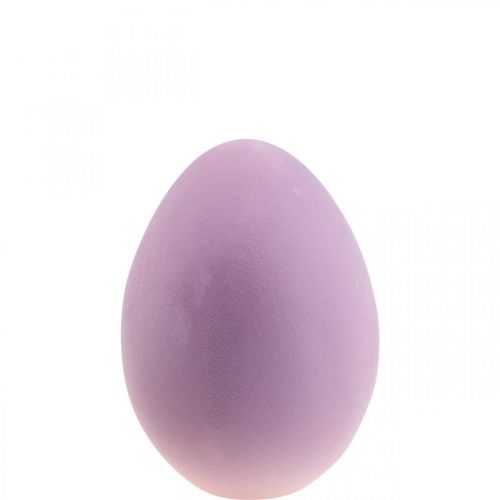 Easter egg plastic decorative egg purple lilac flocked 25cm