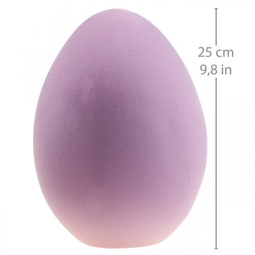 Floristik24 Easter egg plastic decorative egg purple lilac flocked 25cm