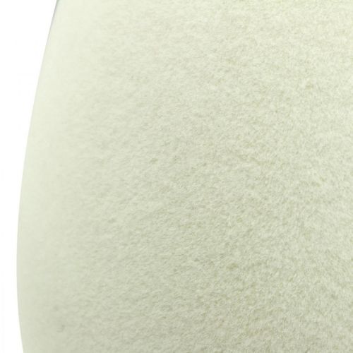 Floristik24 Easter egg large cream decorative egg flocked shop window decoration 40cm