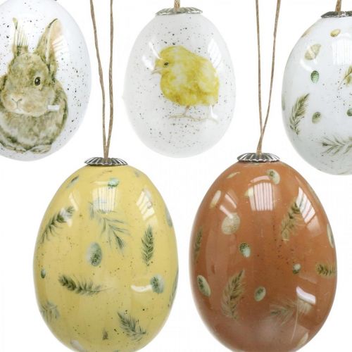 Floristik24 Easter egg to hang up retro plastic assorted 4/4.5/5cm 12 pieces