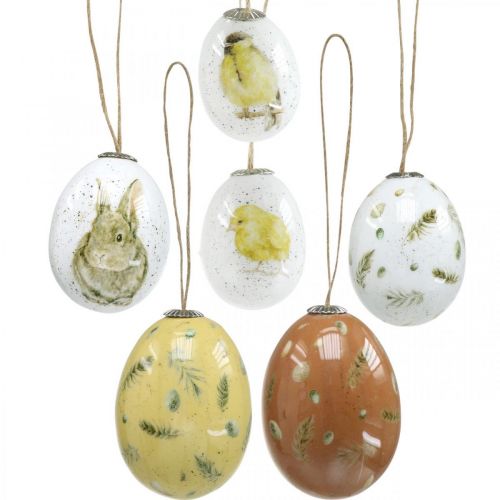 Floristik24 Easter egg to hang up retro plastic assorted 4/4.5/5cm 12 pieces