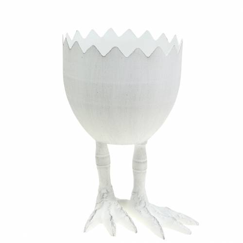 Floristik24 Eggshell plant pot with legs Ø13cm H21cm white