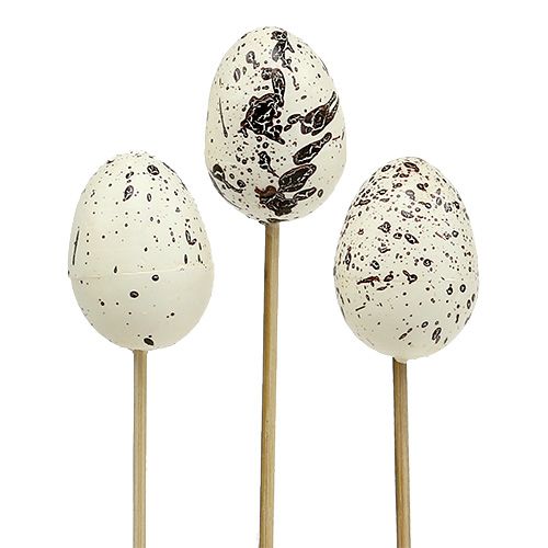 Floristik24 Egg on a stick white 3.5cm L18cm 12pcs