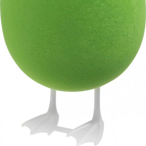 Product Easter egg with feet decorative egg green flocked Shop window decoration Easter H25cm