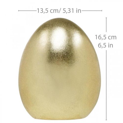 Ceramic egg golden, noble Easter decoration, decorative object egg metallic H16.5cm Ø13.5cm
