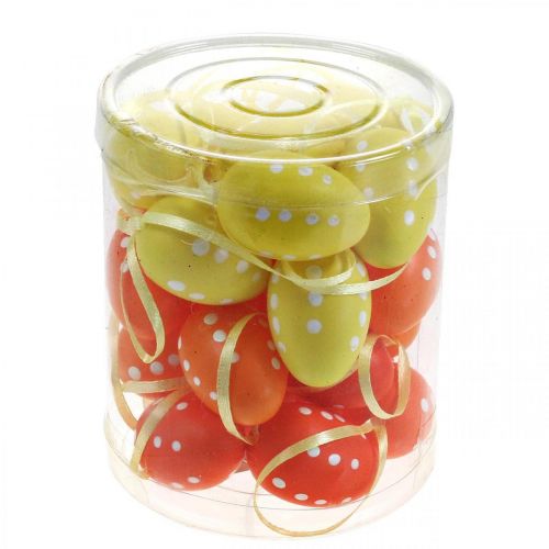 Product Mini Easter egg for hanging dotted yellow, red, orange H4cm 24 pcs