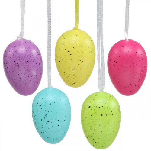 Floristik24 Easter egg to hang up plastic egg assorted colors H6cm 12 pieces