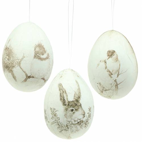 Floristik24 Egg vintage motif to hang 13cm 6pcs