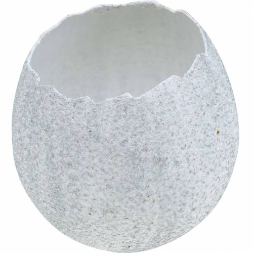 Floristik24 Planter Eggshell Easter Decoration Decorative Egg Silver H11cm 4pcs