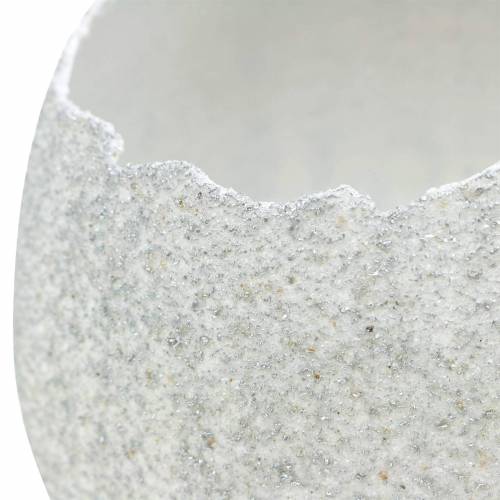 Floristik24 Planter Eggshell Easter Decoration Decorative Egg Silver H11cm 4pcs