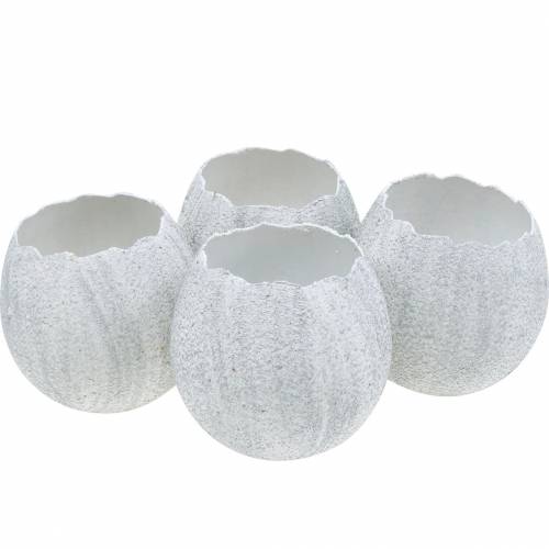 Planter Eggshell Easter Decoration Decorative Egg Silver H11cm 4pcs