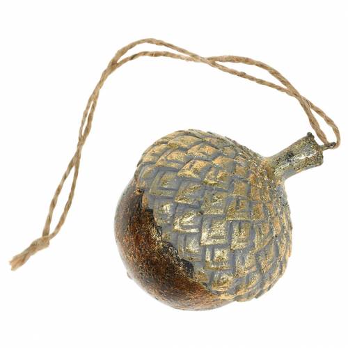 Floristik24 Decorative acorn to hang golden Ø5.8cm H7.9cm