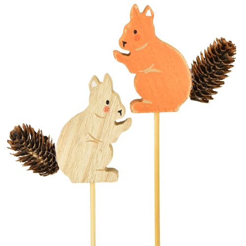 Squirrel decorative flower plugs wood 9×8×1.5cm 12pcs