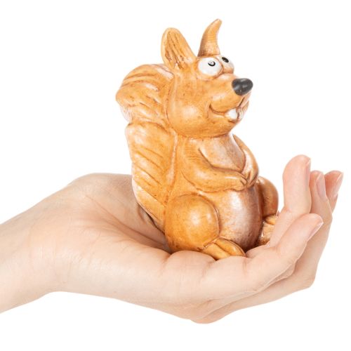 Sitting squirrel figurine for autumn decoration, 10cm | Floristik24.ie