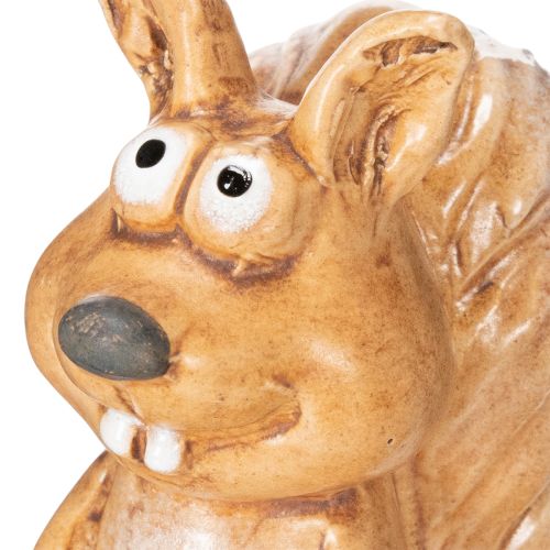 Sitting squirrel figurine for autumn decoration, 10cm | Floristik24.ie