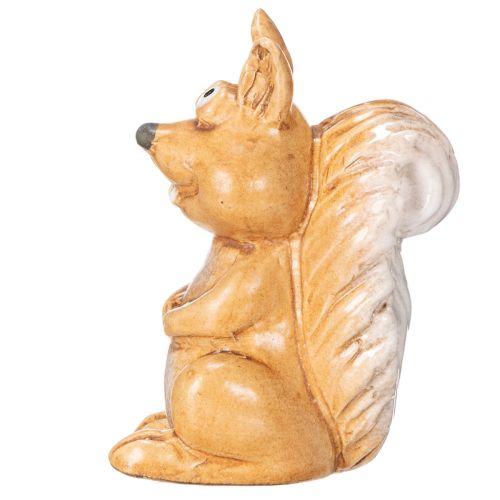 Sitting squirrel figurine for autumn decoration, 10cm | Floristik24.ie