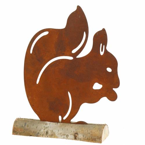 Floristik24 Squirrel patina on the wooden base 19cm x 25cm