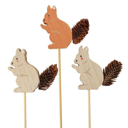 Product Squirrel decorative flower plugs wood 9×8×1.5cm 12pcs