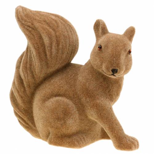 Deco squirrel flocked brown H20cm 2pcs
