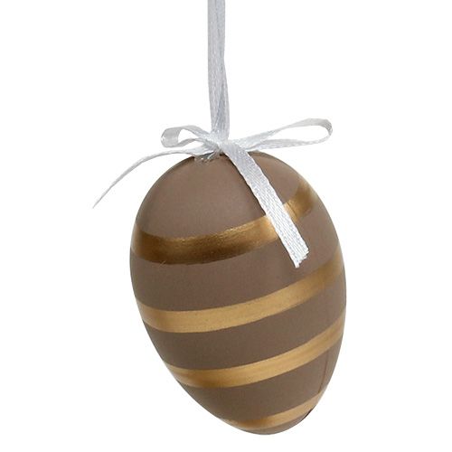 Floristik24 Eggs to hang white, brown 4cm - 6cm 12pcs