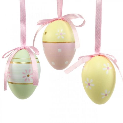 Easter eggs for hanging decorative eggs colorful Ø4cm H6cm 6 pieces