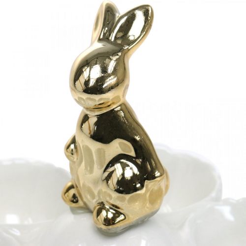 Product Egg cup Easter egg plate ceramic egg plate with rabbit Ø15cm