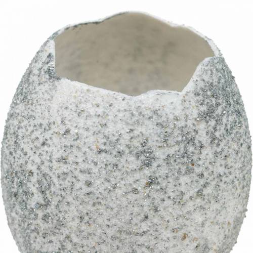 Floristik24 Eggshell for planting, Easter decoration, planter, decorative egg white silver 4pcs