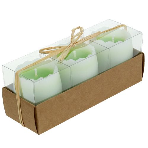Floristik24 Egg candle green 5.5cm 3pcs