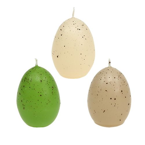 Floristik24 Egg candles 3-colored 6.5cm 6pcs