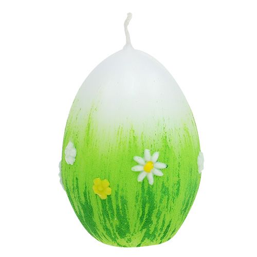 Floristik24 Egg candles white with pattern 6.5cm 6pcs