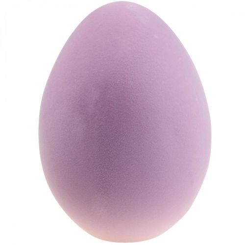 Product Easter egg plastic large decorative egg purple flocked 40cm