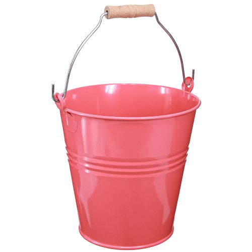 Product Bucket Decoration Pink Flower Pot Metal 26x22.5x23cm 6l