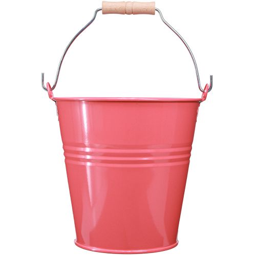 Product Bucket Decoration Pink Flower Pot Metal 26x22.5x23cm 6l
