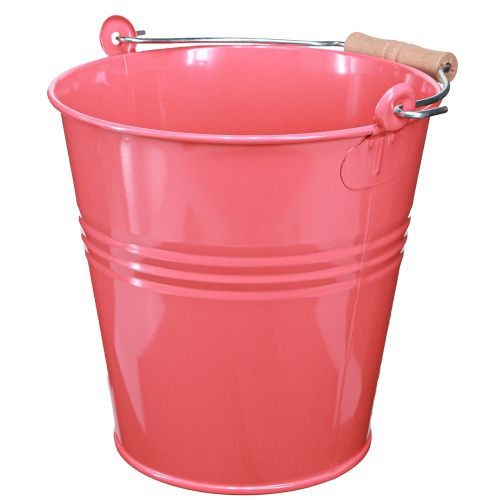 Product Bucket Decoration Pink Flower Pot Metal 26x22.5x23cm 6l