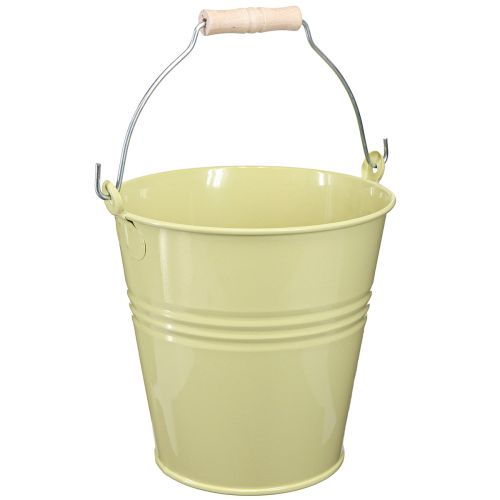 Product Bucket Metal Flower Pot in Green Yellow 26x22.5x23cm 6l