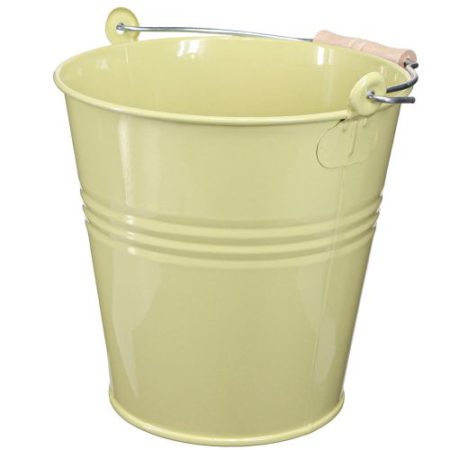 Product Bucket Metal Flower Pot in Green Yellow 26x22.5x23cm 6l