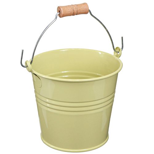 Product Bucket Metal Flowerpot Handle Green-Yellow 20x17.5x16cm 2pcs