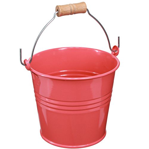 Bucket Metal Flowerpot Pink Handle 16x17.5x16cm 2pcs