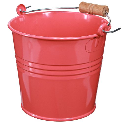 Product Bucket Metal Flowerpot Pink Handle 16x17.5x16cm 2pcs