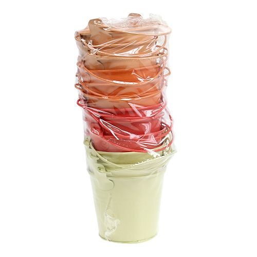 Floristik24 Bucket Orange Mix Ø8cm H7cm 12pcs