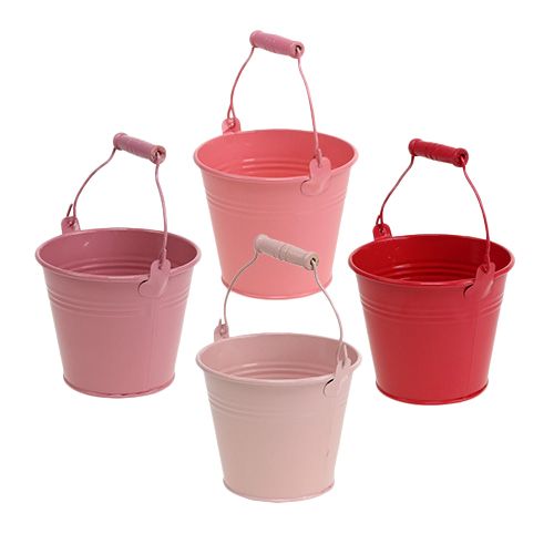 Floristik24 Bucket pink mix Ø10cm H8cm 10pcs