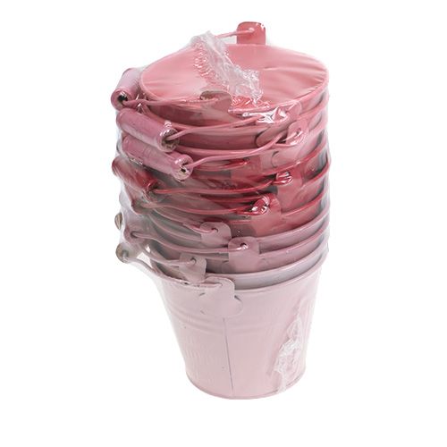 Floristik24 Bucket pink mix Ø10cm H8cm 10pcs