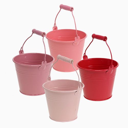 Bucket pink mix Ø12cm H10cm 8pcs