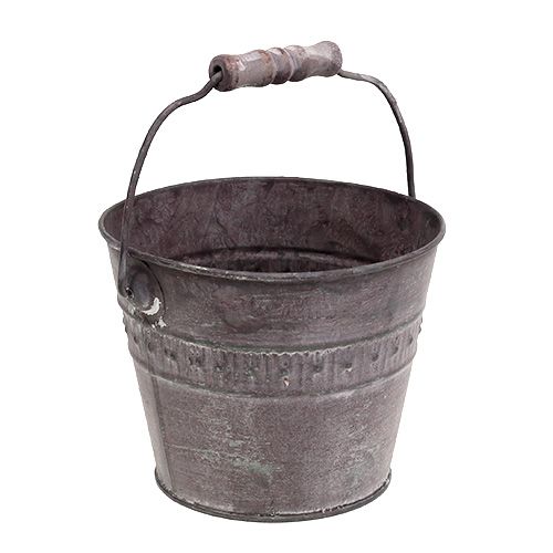 Bucket Zinc Ø15cm H12cm Purple washed