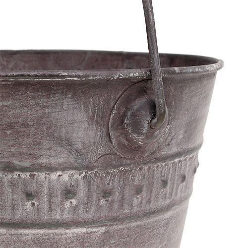 Floristik24 Bucket Zinc Ø15cm H12cm Purple washed