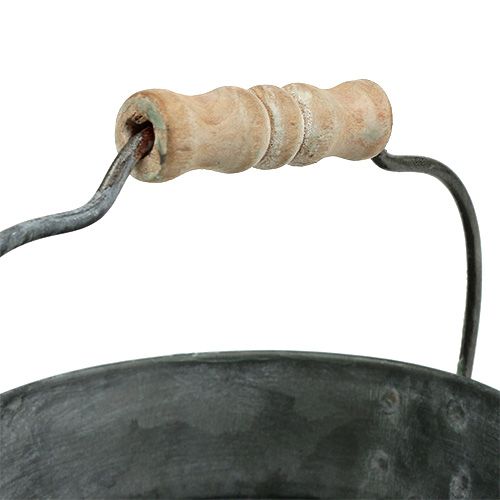 Floristik24 Bucket zinc, green Ø12cm H10cm