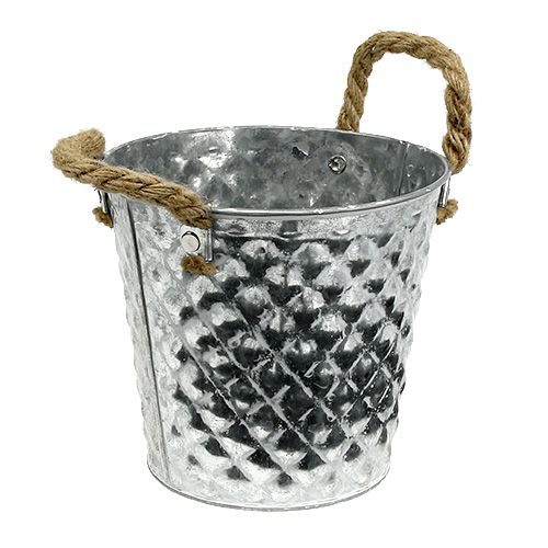 Bucket with rope handles Ø16cm H15cm
